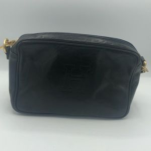 Hirofu Black Leather Cosmetic Tote